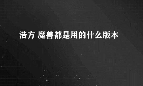 浩方 魔兽都是用的什么版本