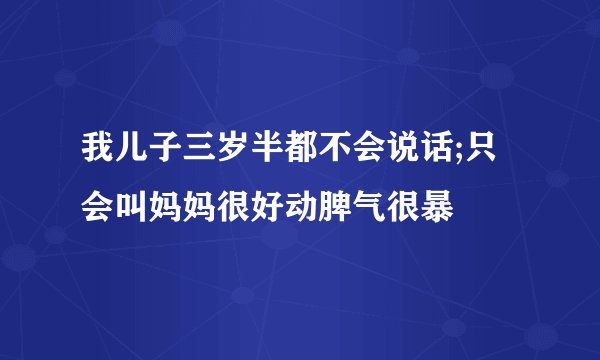 我儿子三岁半都不会说话;只会叫妈妈很好动脾气很暴懆