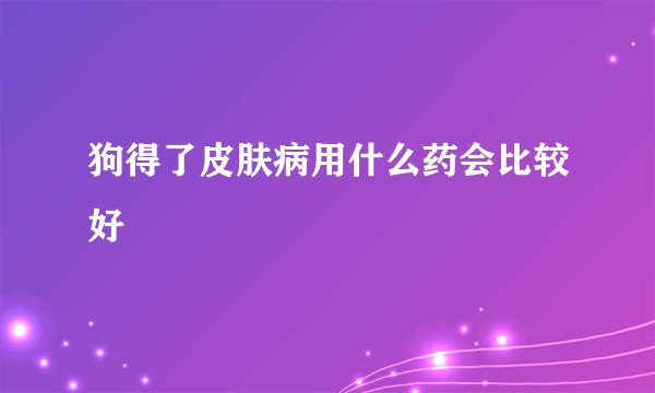 狗得了皮肤病用什么药会比较好
