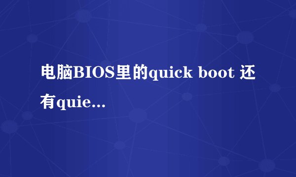 电脑BIOS里的quick boot 还有quiet BOOT是什么意思 跪求