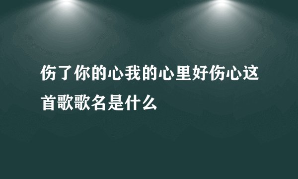 伤了你的心我的心里好伤心这首歌歌名是什么