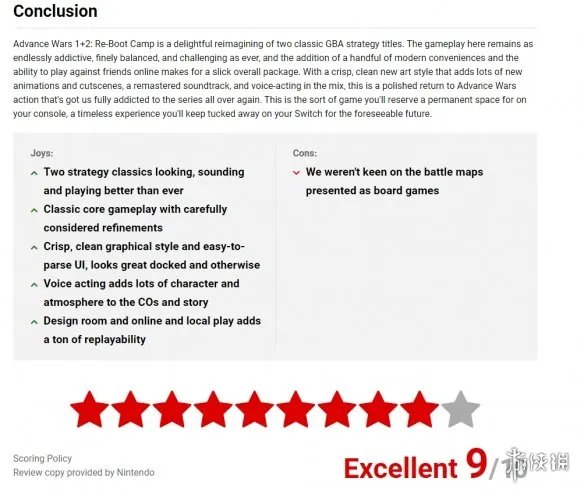 《高级战争1+2》媒体评分解禁:均分83 优秀的重制作品