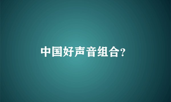 中国好声音组合？