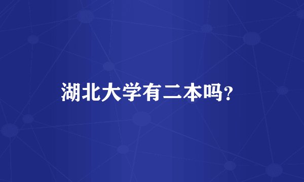 湖北大学有二本吗？
