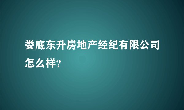 娄底东升房地产经纪有限公司怎么样？