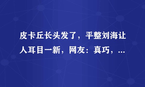 皮卡丘长头发了，平整刘海让人耳目一新，网友：真巧，葛优也长了