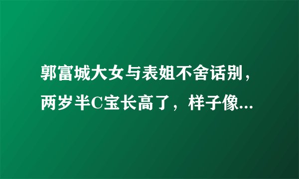 郭富城大女与表姐不舍话别，两岁半C宝长高了，样子像爸妈很漂亮