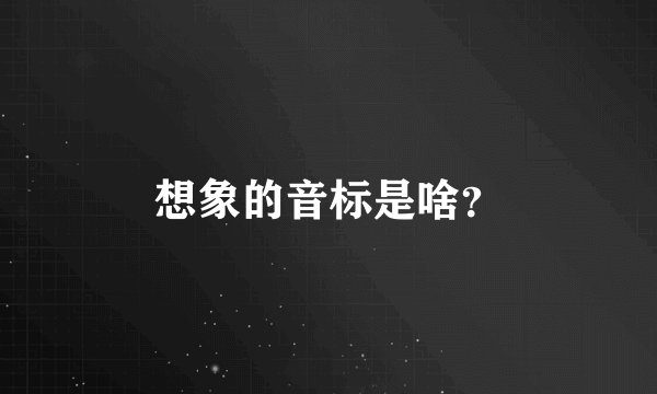 想象的音标是啥？