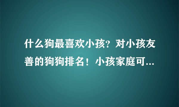什么狗最喜欢小孩？对小孩友善的狗狗排名！小孩家庭可以考虑~