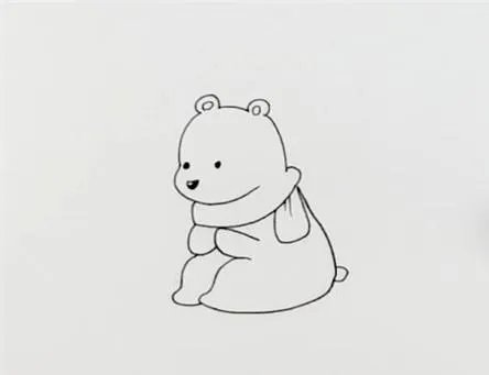 儿童彩铅北极熊绘画图片？