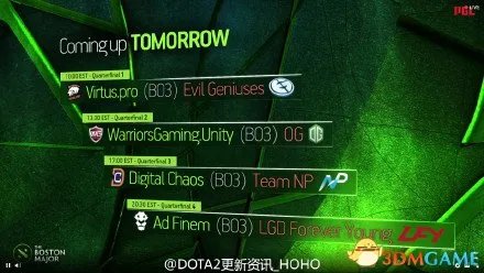 DOTA2波士顿特锦赛淘汰赛第二轮8强赛程时间一览