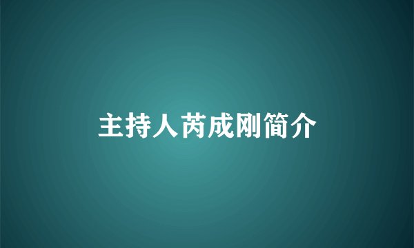 主持人芮成刚简介