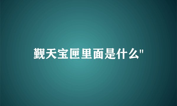 觐天宝匣里面是什么