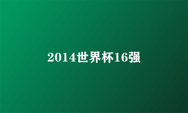 2014世界杯16强