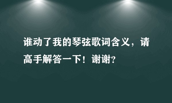 谁动了我的琴弦歌词含义，请高手解答一下！谢谢？