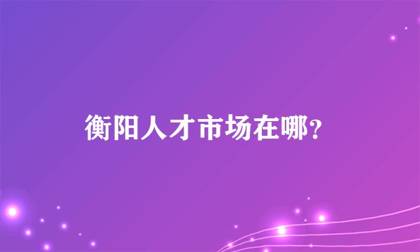 衡阳人才市场在哪？