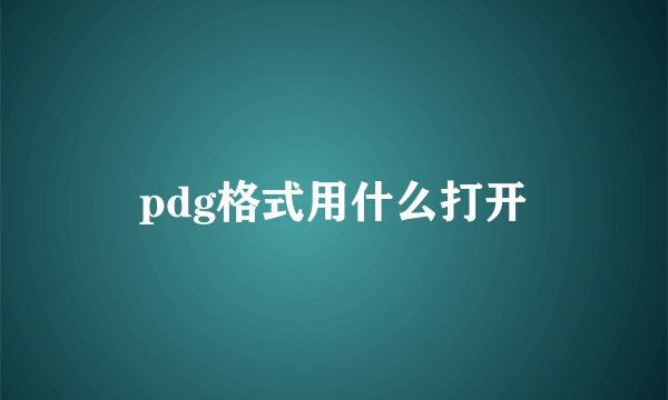 pdg格式用什么打开