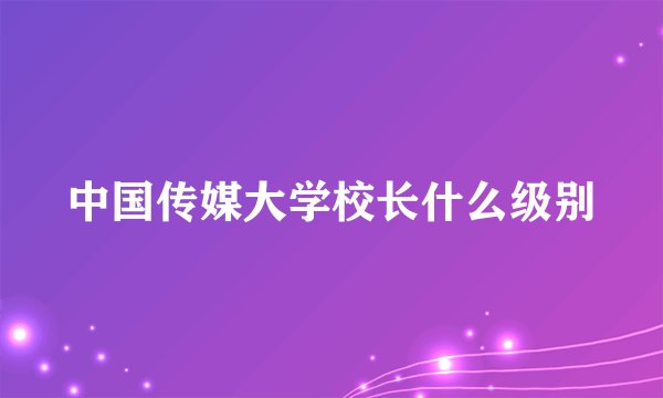 中国传媒大学校长什么级别