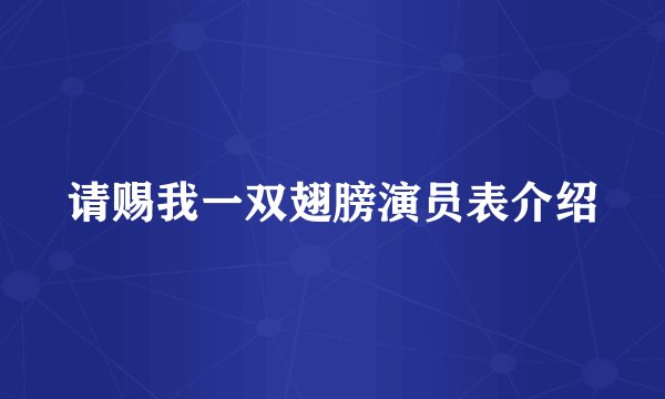 请赐我一双翅膀演员表介绍