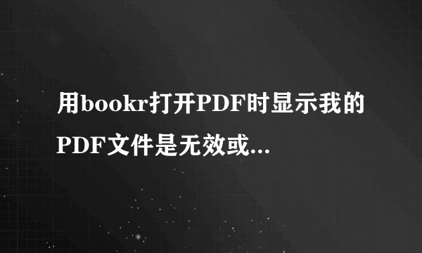 用bookr打开PDF时显示我的PDF文件是无效或者损坏的怎么解决