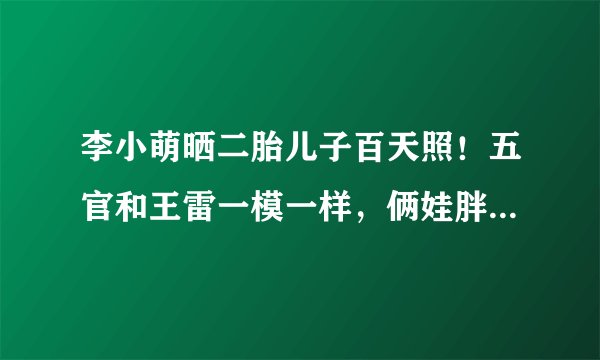 李小萌晒二胎儿子百天照！五官和王雷一模一样，俩娃胖嘟嘟好可爱