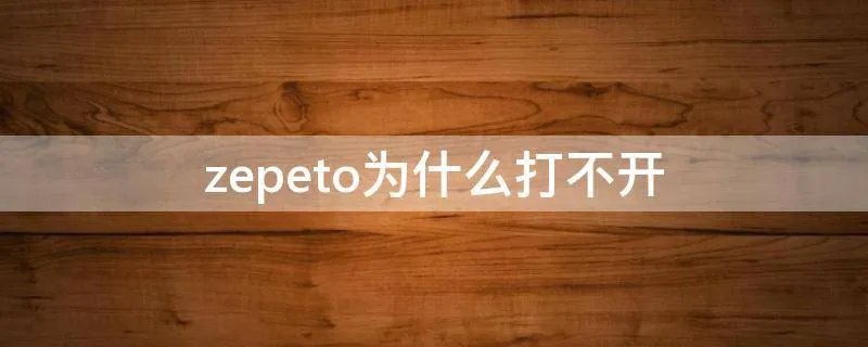 zepeto为什么打不开