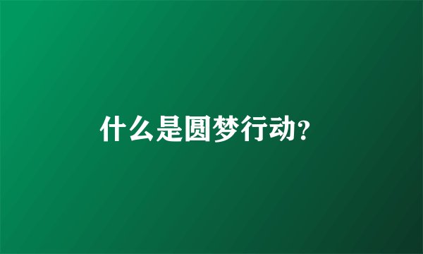 什么是圆梦行动？