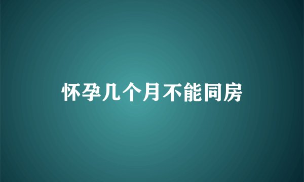 怀孕几个月不能同房