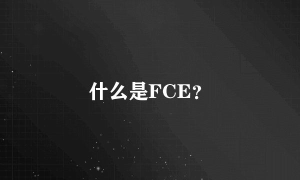 什么是FCE？