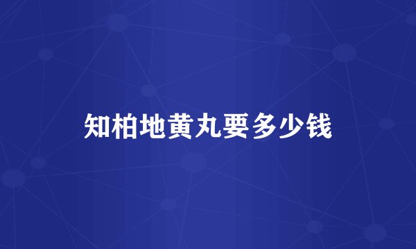 知柏地黄丸要多少钱