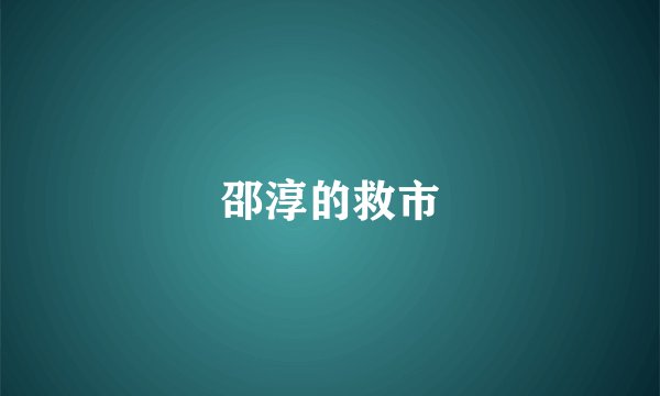邵淳的救市