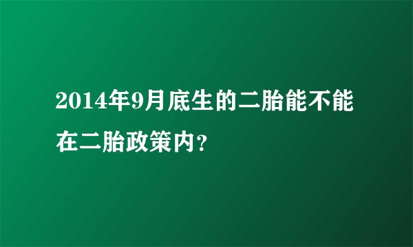 2014年9月底生的二胎能不能在二胎政策内？