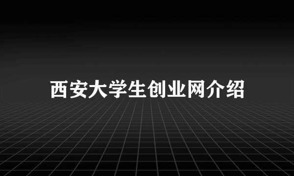 西安大学生创业网介绍