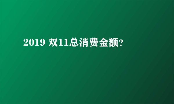 2019 双11总消费金额？