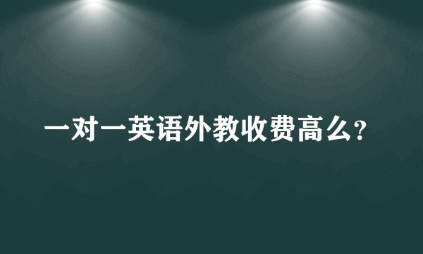 一对一英语外教收费高么？
