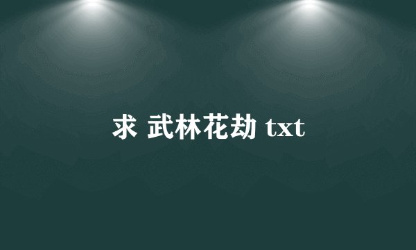 求 武林花劫 txt