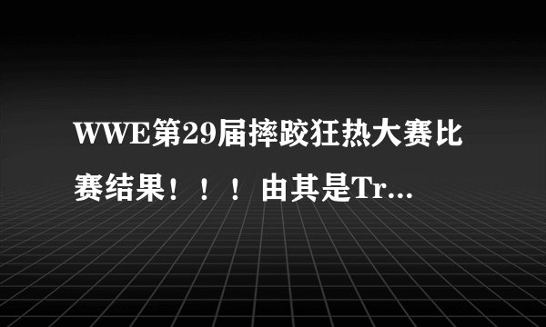 WWE第29届摔跤狂热大赛比赛结果！！！由其是Triple H的那场，最好说详细点。