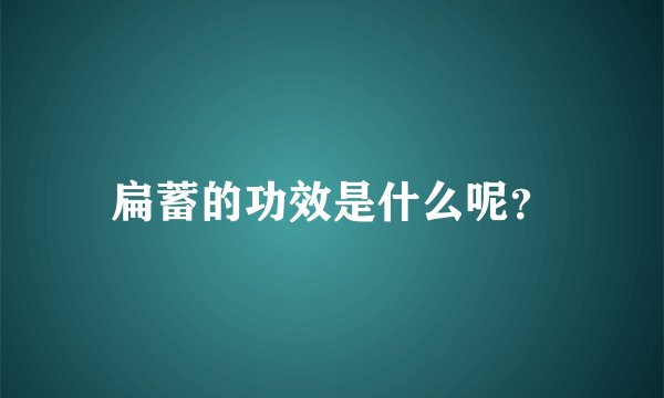 扁蓄的功效是什么呢？
