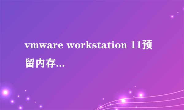 vmware workstation 11预留内存和设备内存怎么设置？