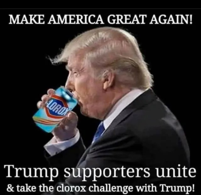 特朗普被新冠病毒感染的话，他会为自己注射消毒液吗？