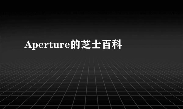 Aperture的芝士百科