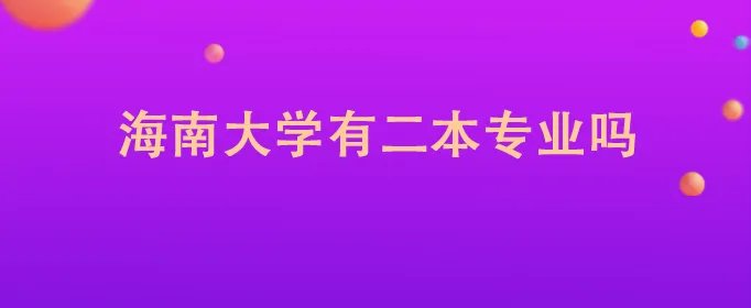 海南大学有二本专业吗