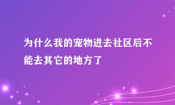 为什么我的宠物进去社区后不能去其它的地方了
