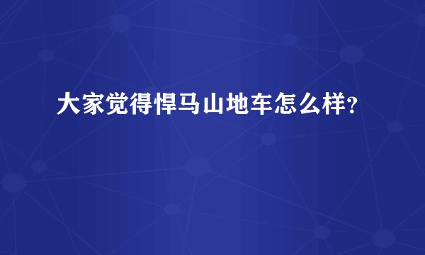 大家觉得悍马山地车怎么样？