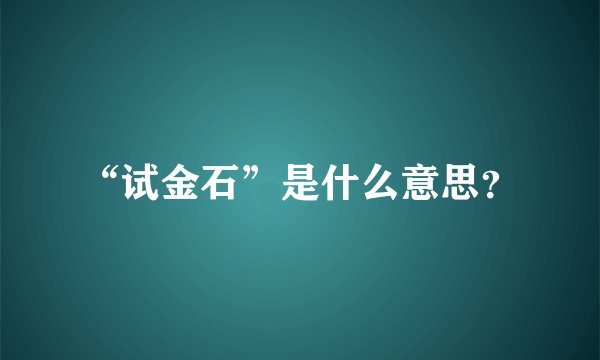 “试金石”是什么意思？