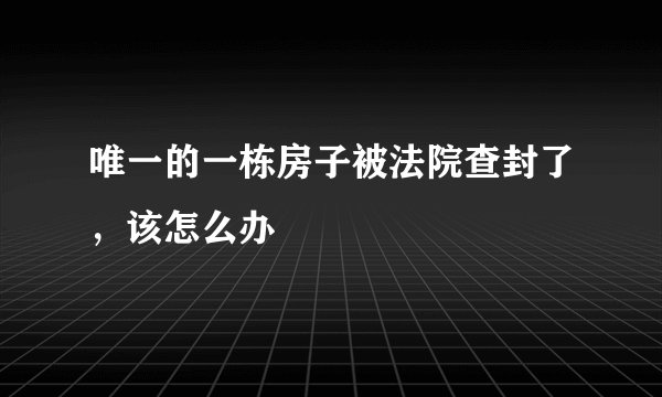 唯一的一栋房子被法院查封了，该怎么办