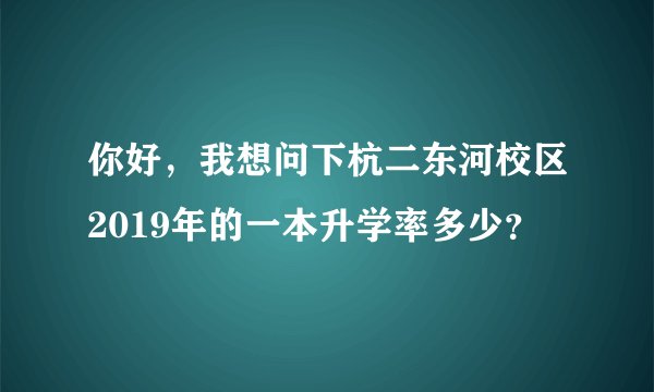 你好，我想问下杭二东河校区2019年的一本升学率多少？