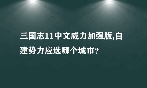三国志11中文威力加强版,自建势力应选哪个城市？