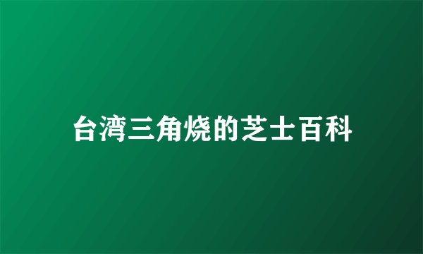 台湾三角烧的芝士百科