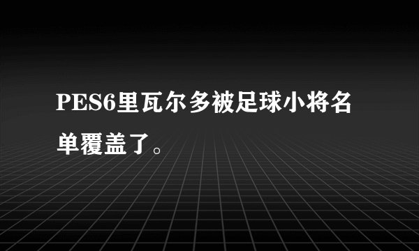 PES6里瓦尔多被足球小将名单覆盖了。
